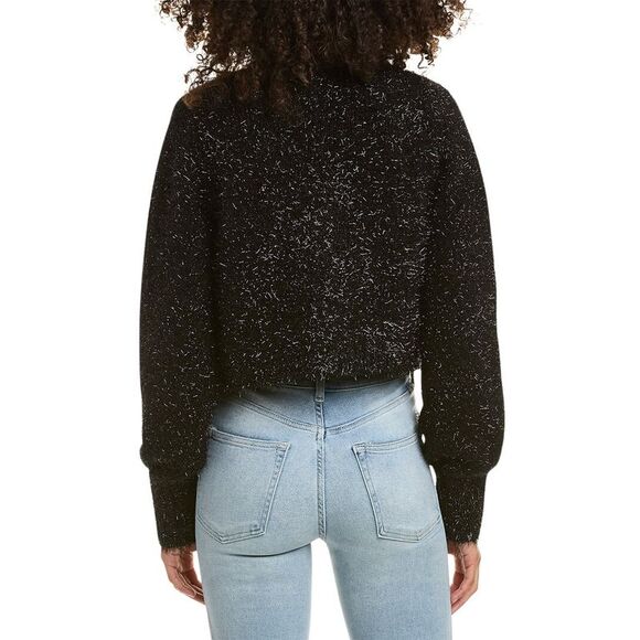 Nicholas Womens  2Pc Maia Tinsel Cardigan Set, Black - Picture 2 of 5